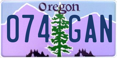 OR license plate 074GAN
