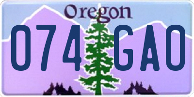 OR license plate 074GAO