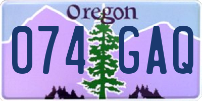 OR license plate 074GAQ