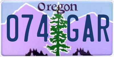 OR license plate 074GAR