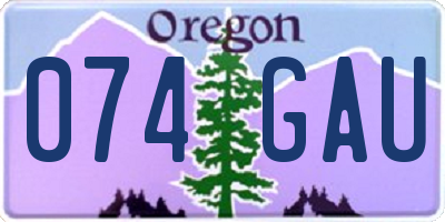 OR license plate 074GAU