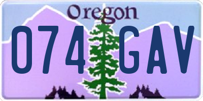 OR license plate 074GAV