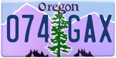 OR license plate 074GAX