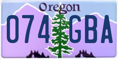 OR license plate 074GBA