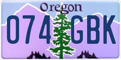 OR license plate 074GBK