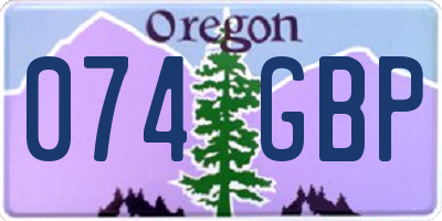 OR license plate 074GBP