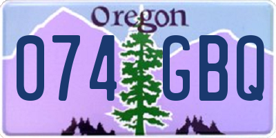 OR license plate 074GBQ