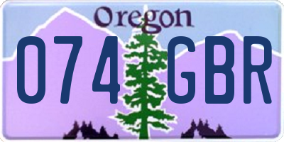 OR license plate 074GBR