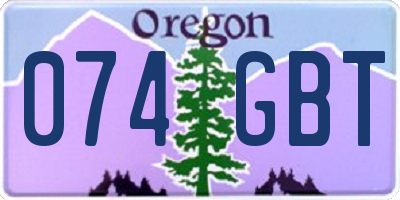 OR license plate 074GBT