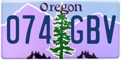 OR license plate 074GBV