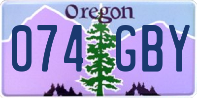 OR license plate 074GBY