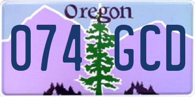 OR license plate 074GCD