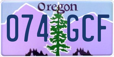 OR license plate 074GCF