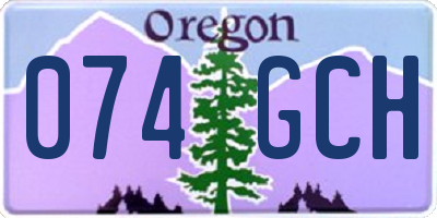 OR license plate 074GCH