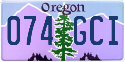 OR license plate 074GCI