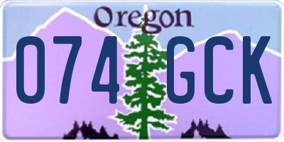 OR license plate 074GCK
