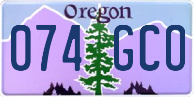 OR license plate 074GCO
