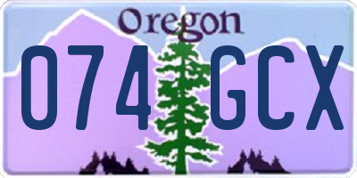 OR license plate 074GCX