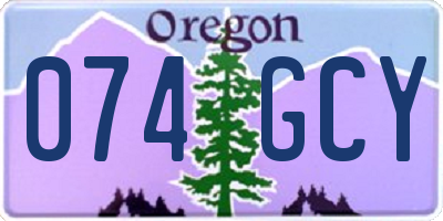 OR license plate 074GCY