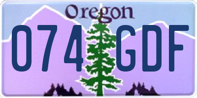 OR license plate 074GDF