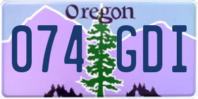 OR license plate 074GDI