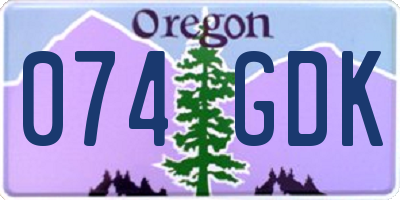 OR license plate 074GDK
