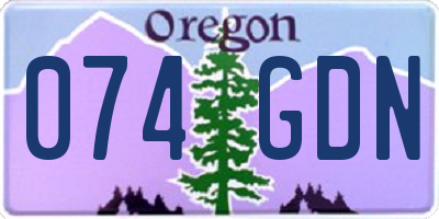 OR license plate 074GDN