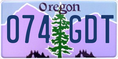 OR license plate 074GDT