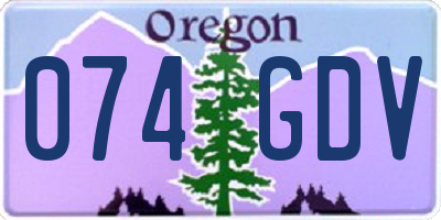 OR license plate 074GDV
