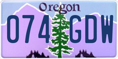OR license plate 074GDW