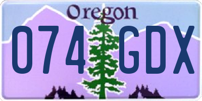 OR license plate 074GDX