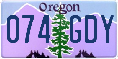 OR license plate 074GDY