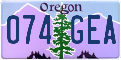 OR license plate 074GEA