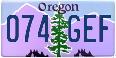 OR license plate 074GEF
