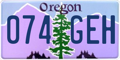 OR license plate 074GEH