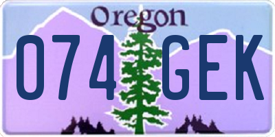 OR license plate 074GEK