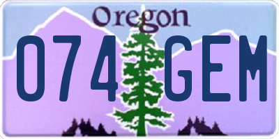 OR license plate 074GEM