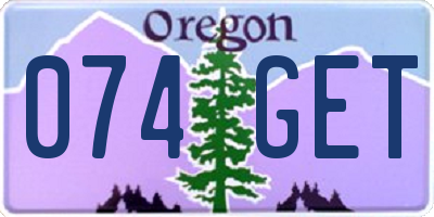 OR license plate 074GET