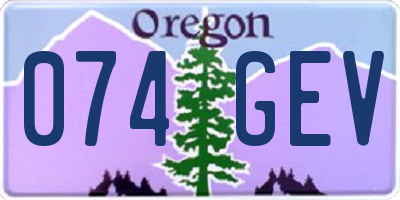 OR license plate 074GEV