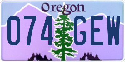 OR license plate 074GEW