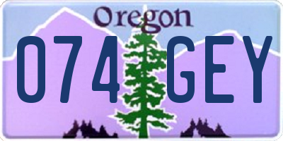 OR license plate 074GEY