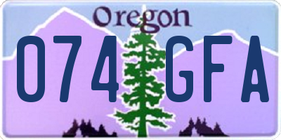 OR license plate 074GFA