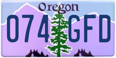 OR license plate 074GFD