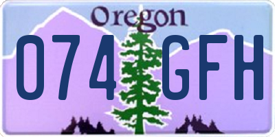 OR license plate 074GFH