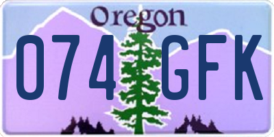 OR license plate 074GFK