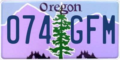 OR license plate 074GFM