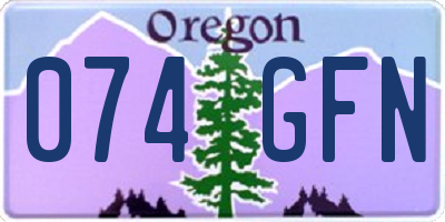 OR license plate 074GFN