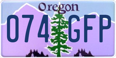 OR license plate 074GFP