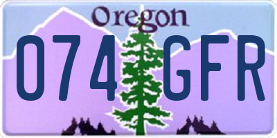OR license plate 074GFR