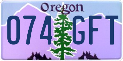 OR license plate 074GFT